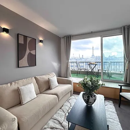 Champs - Elysees View Studio With Balcony - Ac For 3 Paris
