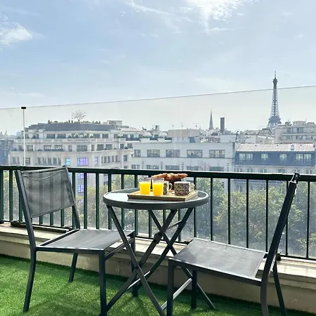 Champs - Elysees View Studio With Balcony - Ac For 3 * Paris